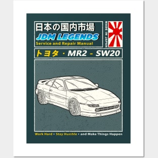 Toyota  MR2 SW20 1989 Car Manual Book Cover Posters and Art